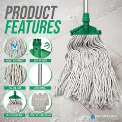 TDBS Green Kentucky Mop Set - 5 Heads
