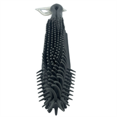 Grey Rubber Hand Brush for Pet Hair & Sofas bristles on a white background