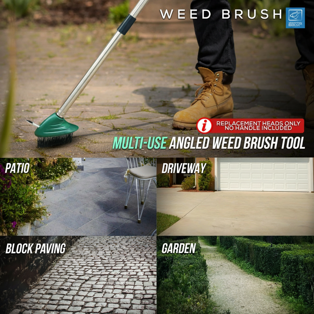 Replacement Weed Brush Head – Steel Wire Joint & Patio Cleaner - The Dustpan and Brush Store