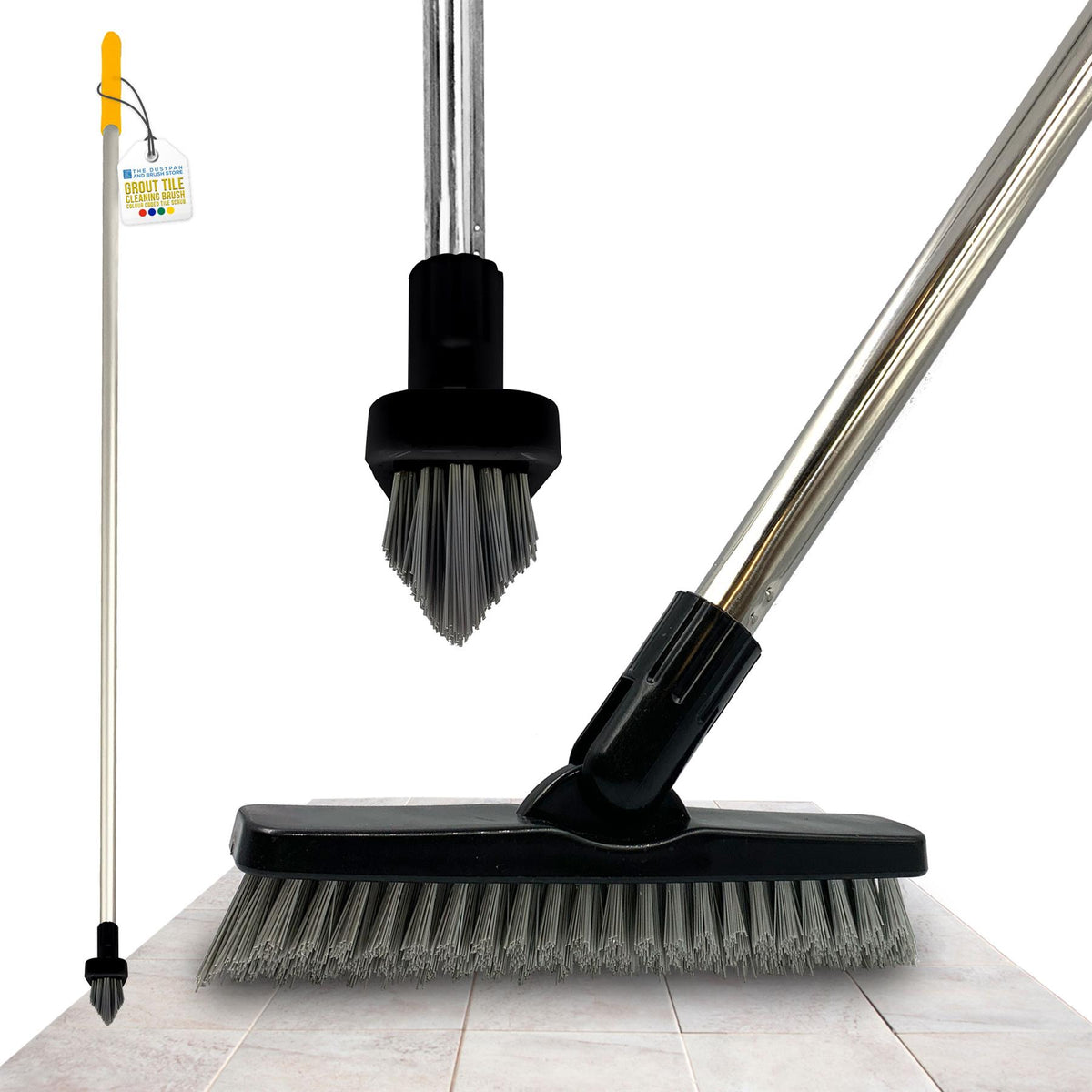 Colour Coded Yellow Handle and Angled Grout Brush Head