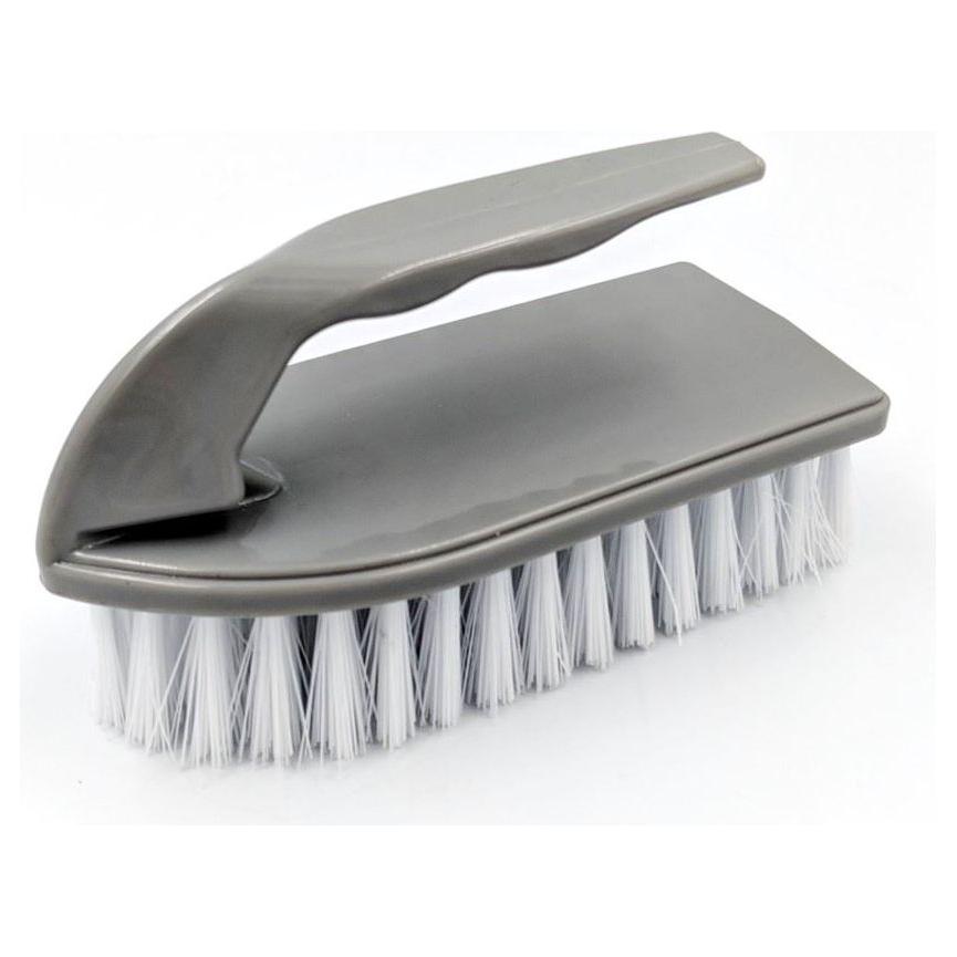 Iron Floor Scrubbing Brush with Stiff Nylon Bristles