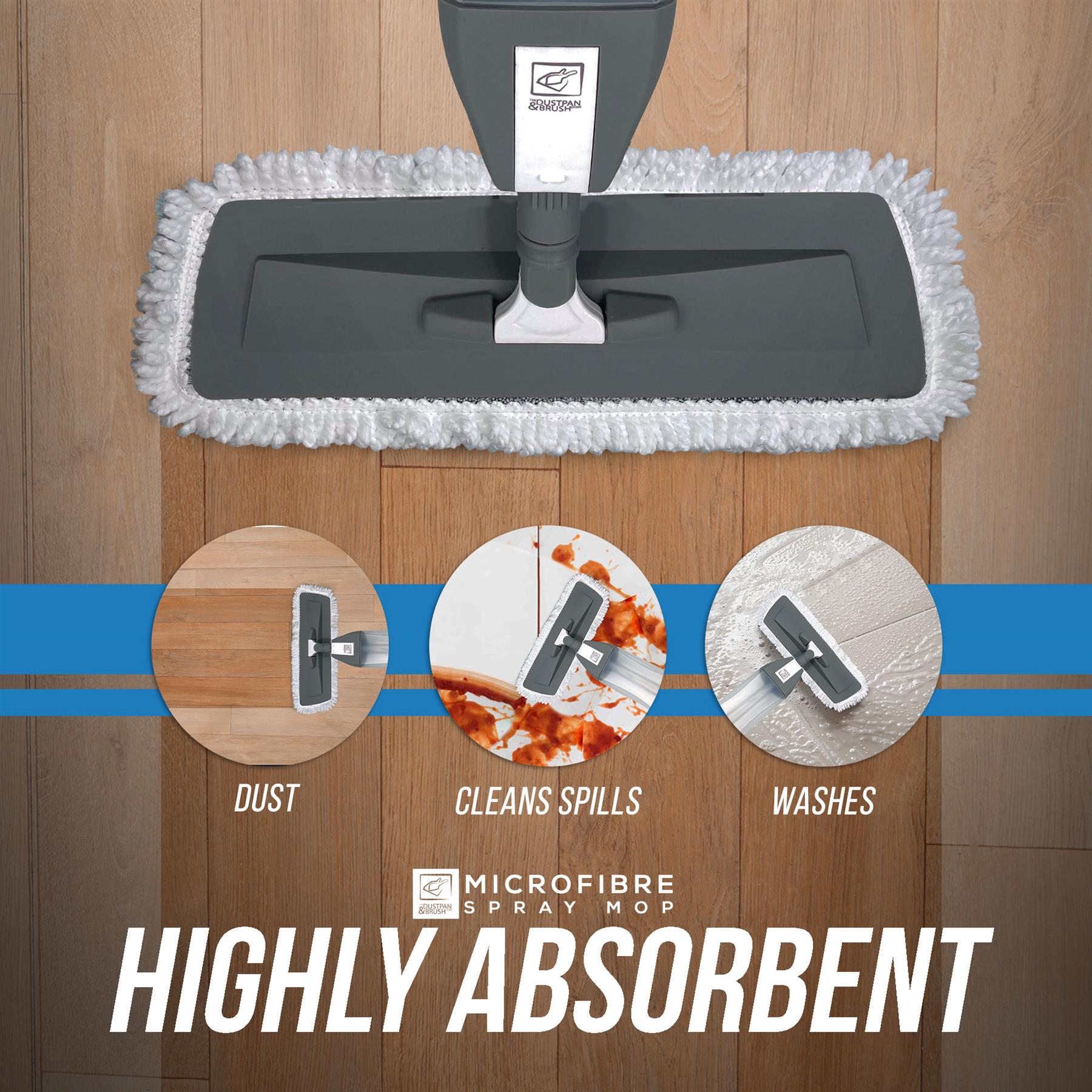 Spray Mop With 3 Removable Washable Microfibre Mop Heads