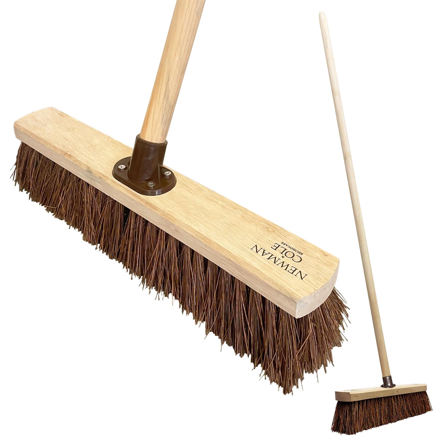 18" Newman & Cole Bassine Broom with Handle | Heavy Duty Outdoor Brush - The Dustpan and Brush Store