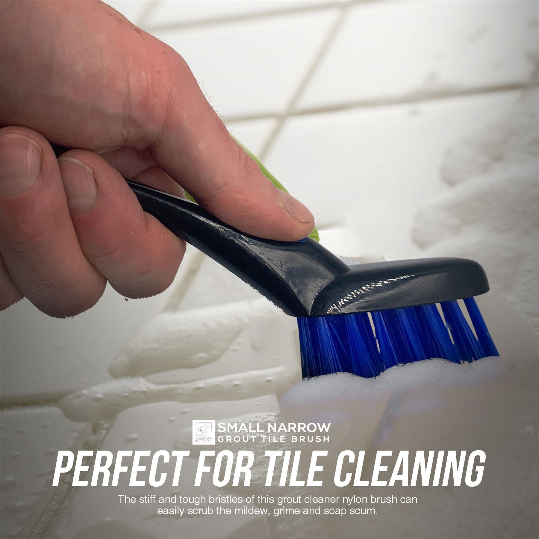 Soft Grip Grout Cleaning Brush Narrow Stiff Bristle Cleaner