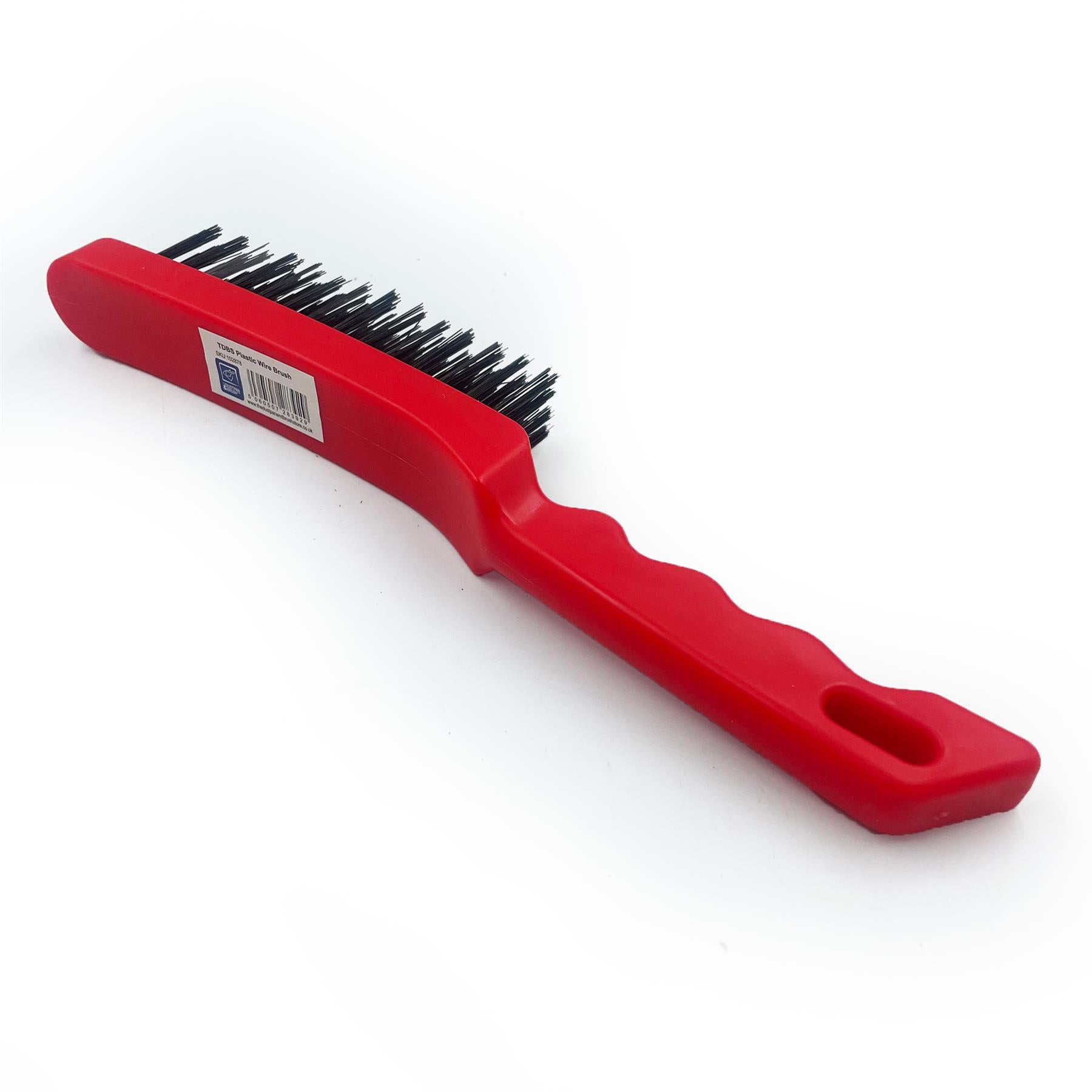 Red Wire Brush with Plastic Body 4 Row of Bristles Pack of 12