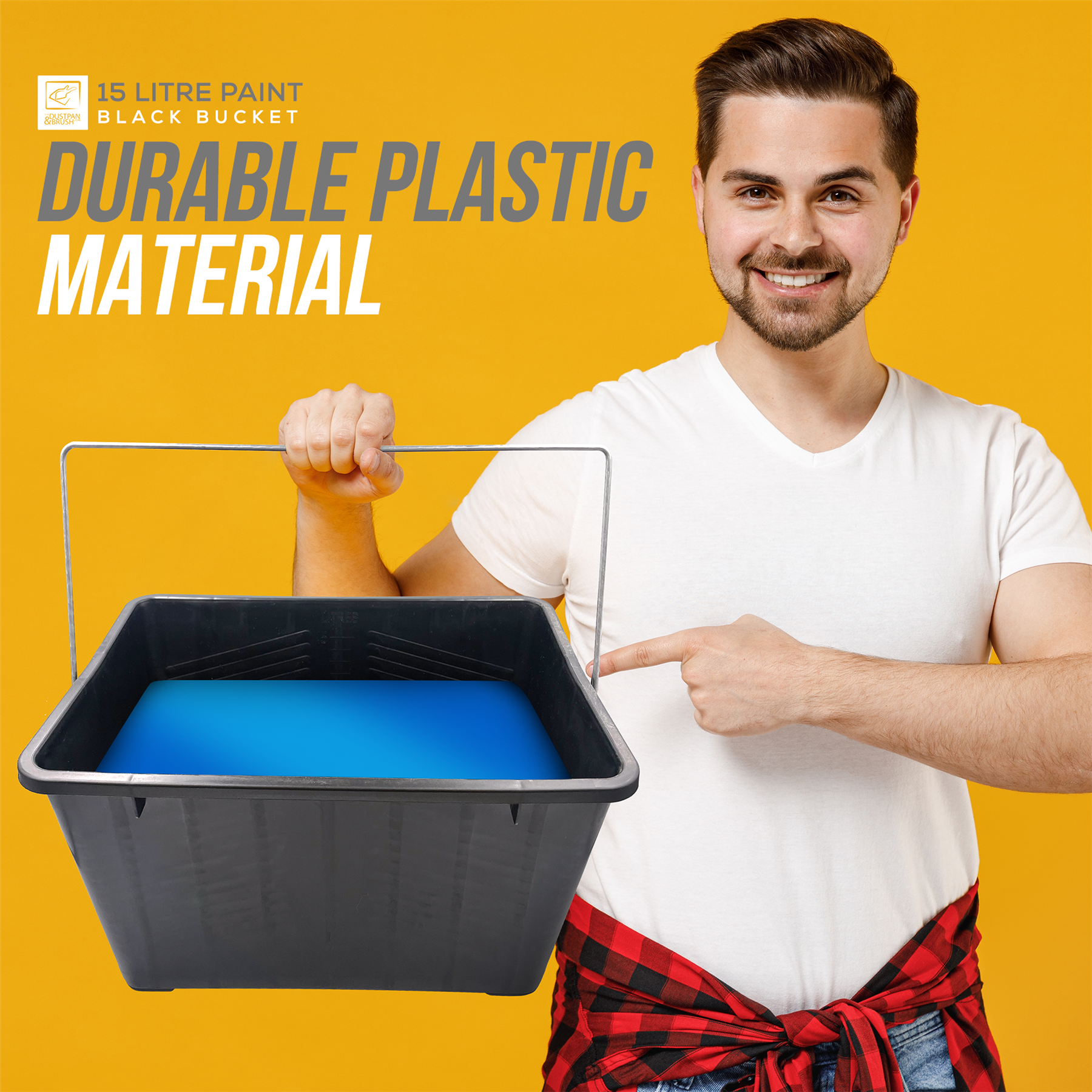 15L Paint Scuttle Bucket for Rollers & Window Cleaning - The Dustpan and Brush Store