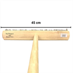 18" Stiff Natural Bassine Broom Head with Strong Wooden Brush Handle