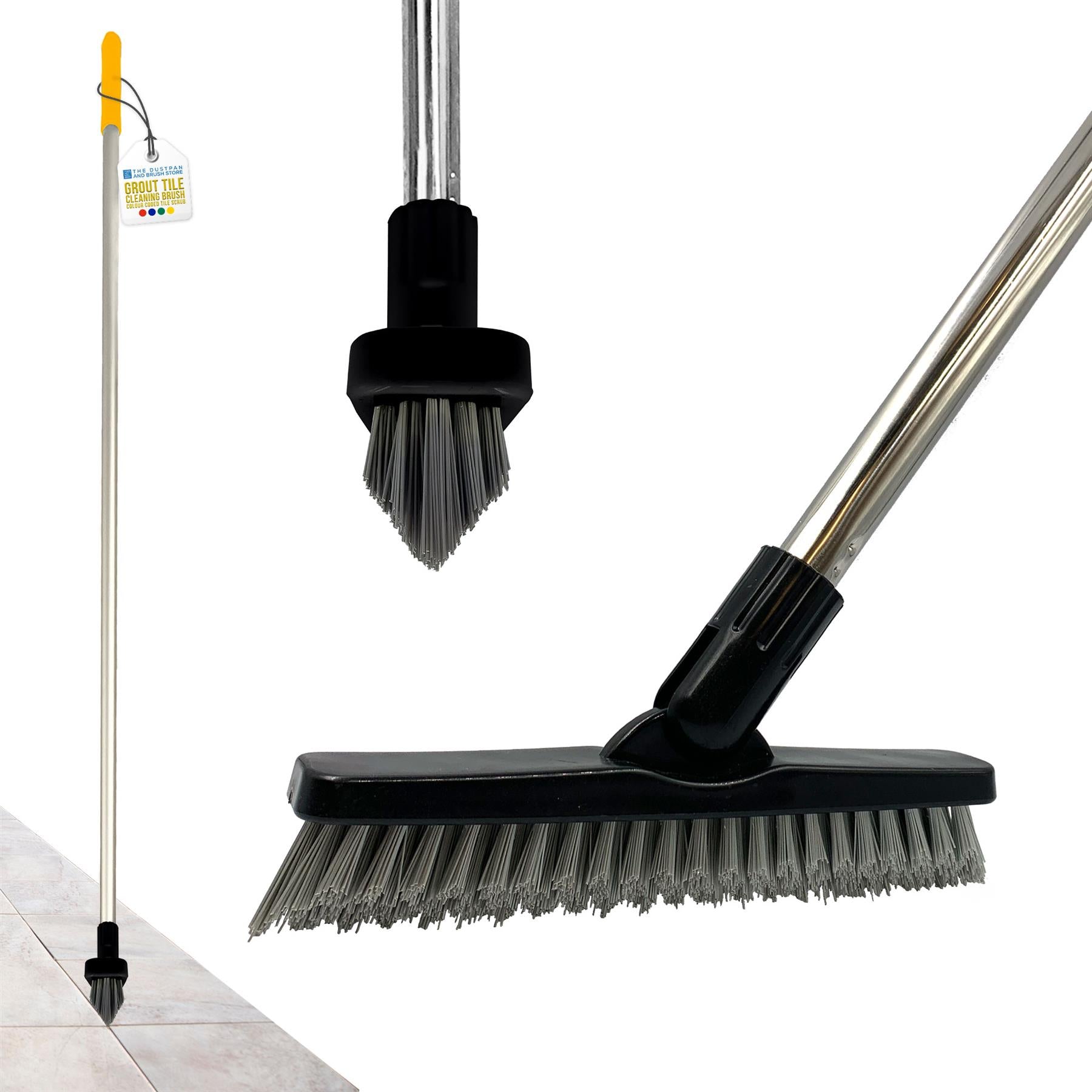 Colour Coded Yellow Handle and Angled Grout Brush Head
