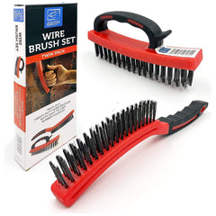 Wire Brush Set with Rubber Grips