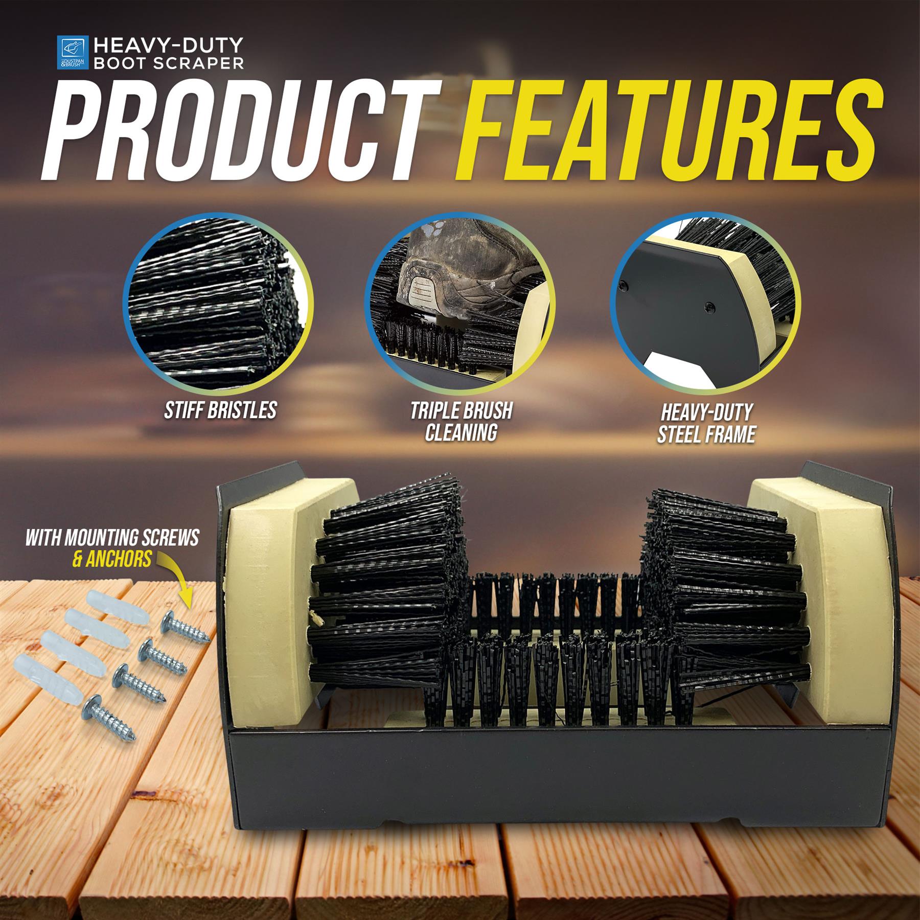 Heavy Duty Boot Scraper Brush – Outdoor Mud Cleaner - The Dustpan and Brush Store