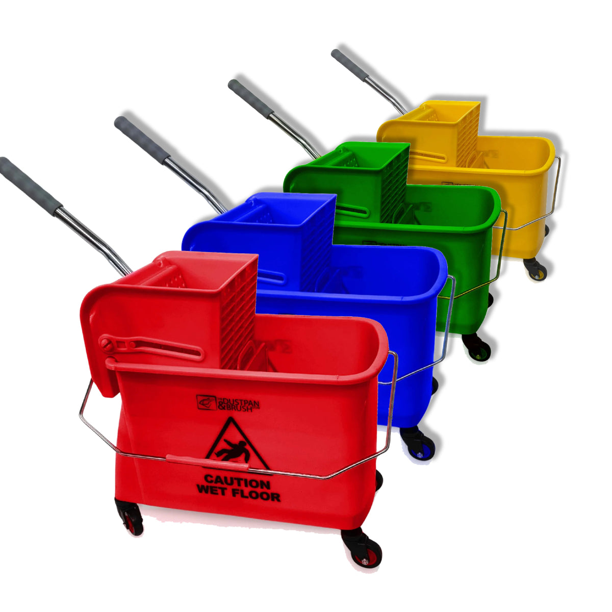 Kentucky Mop Bucket with Wringer & Wheels | Colour Coded