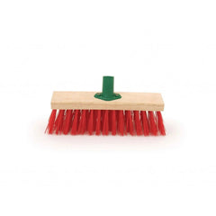 11.5" Stiff Red PVC Broom Head with Bracket on a plain white background.