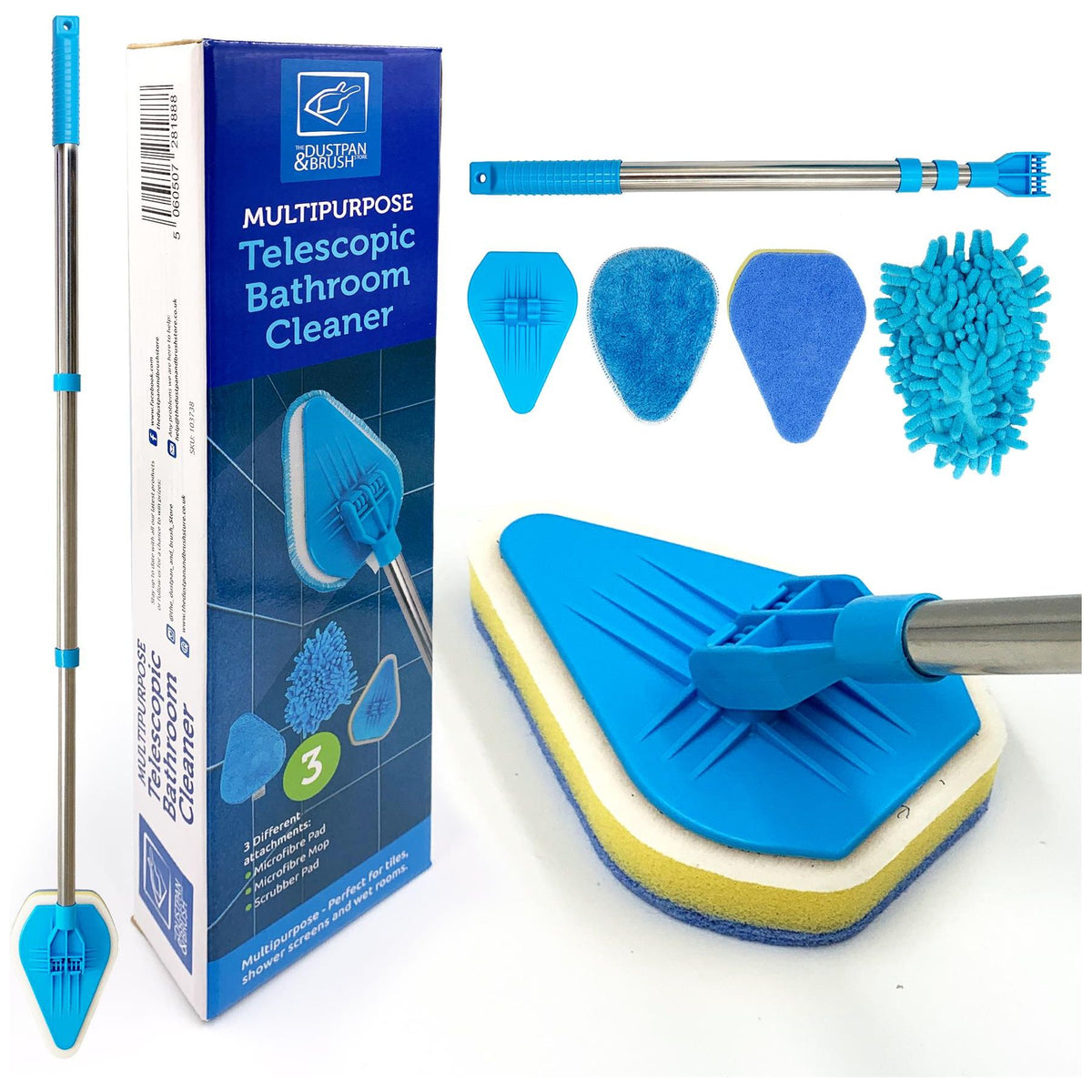 Telescopic Bathroom Mop - Tile Cleaning Kit