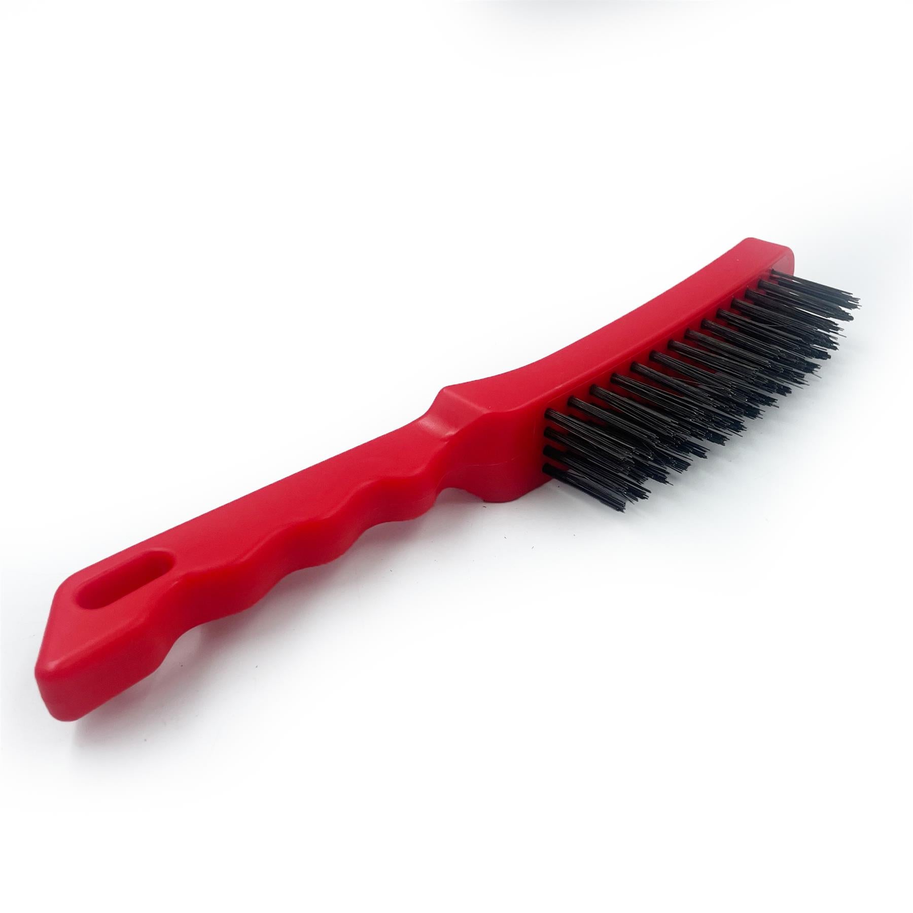 Red Wire Brush with Plastic Body 4 Row of Bristles Pack of 12