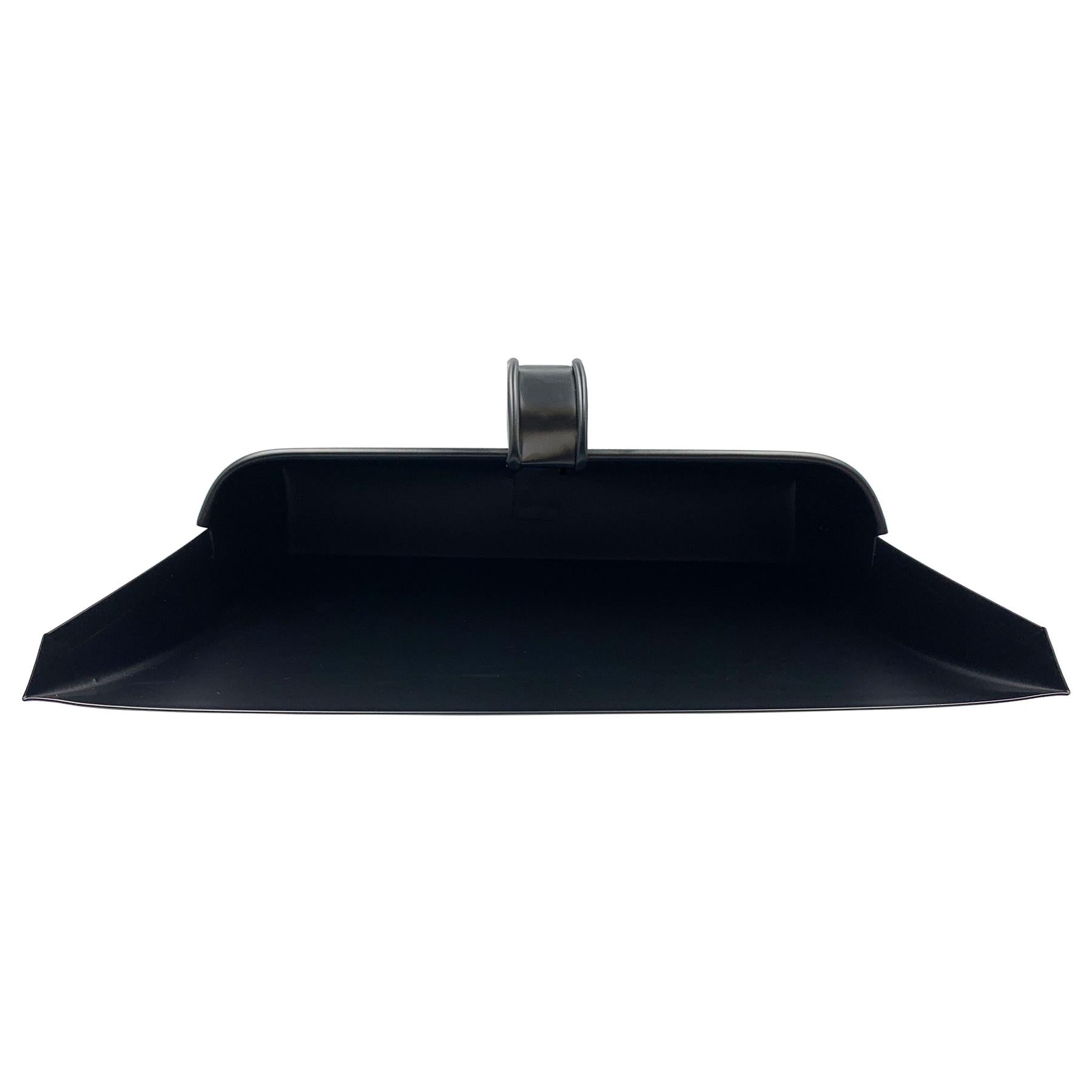 Traditional Black Metal Hooded  Dustpan