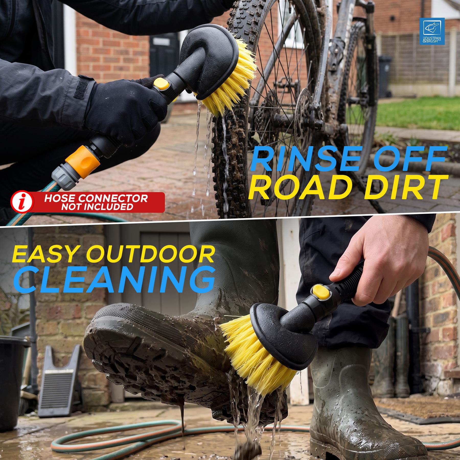 Water-Fed Hand Brush with On/Off Water Control
