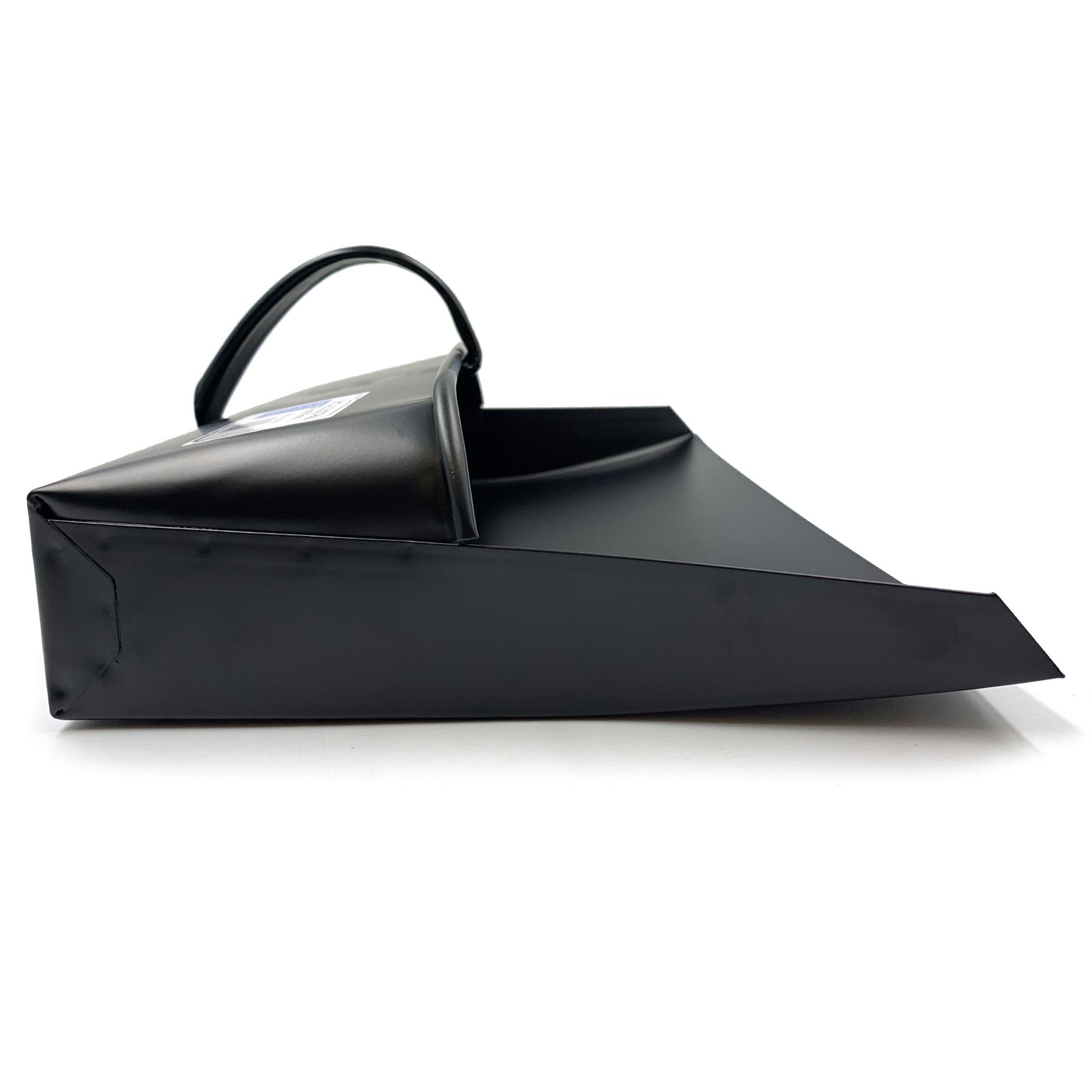 Traditional Black Metal Hooded  Dustpan