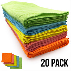 Large Microfibre Cloths Mixed Colours - Pack of 20