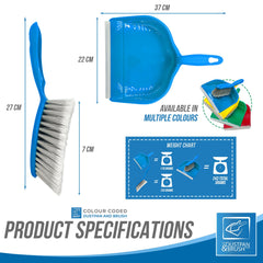 Colour Coded Blue Dustpan Set