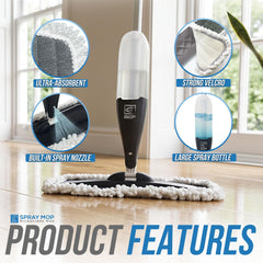 Spray Mop with Washable Microfibre Heads | No Bucket Mop