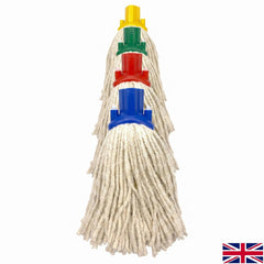 Colour Coded Cotton Mop Head 12PY | Blue Green Red Yellow