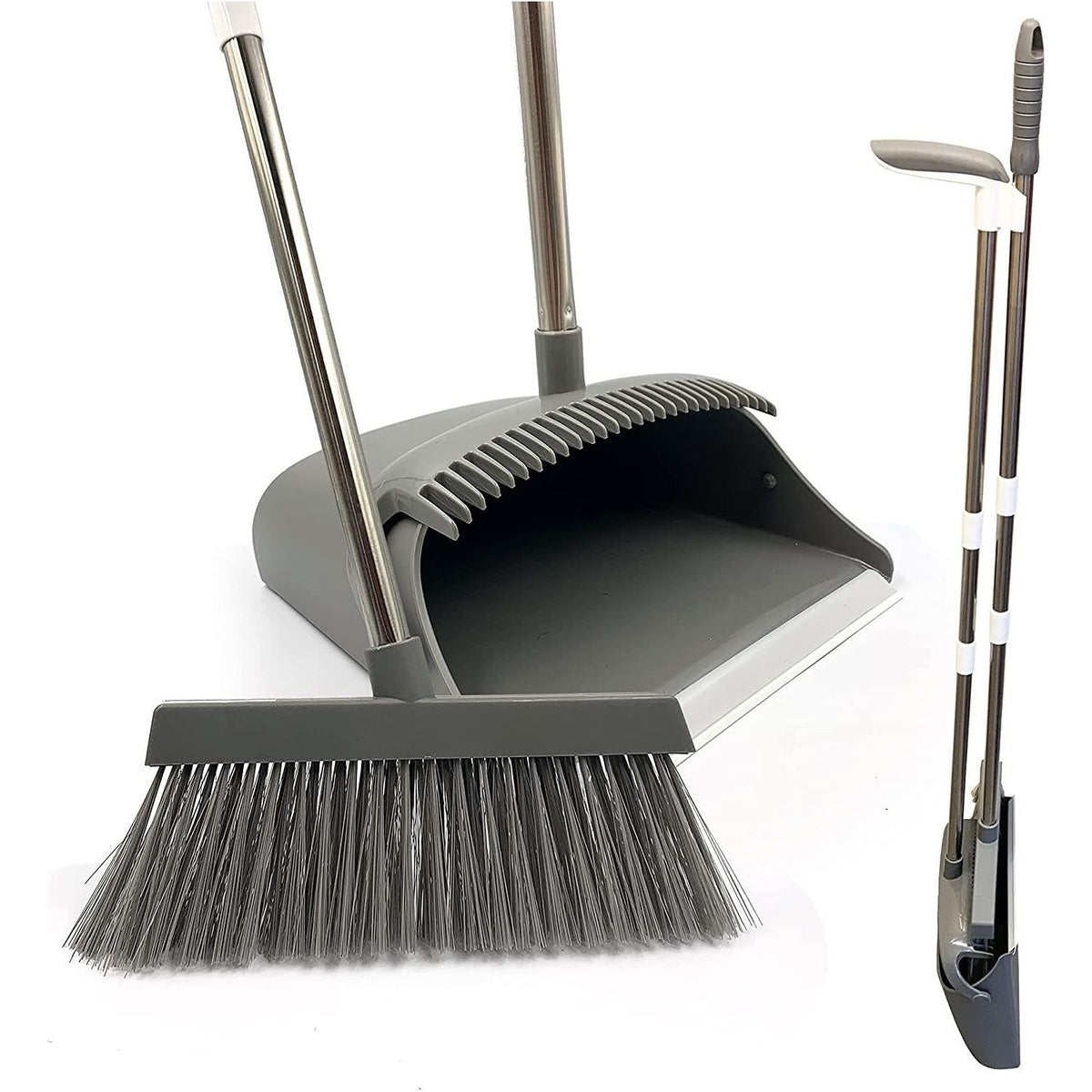 Pro Boxed Long Handled Grey Dustpan & Brush