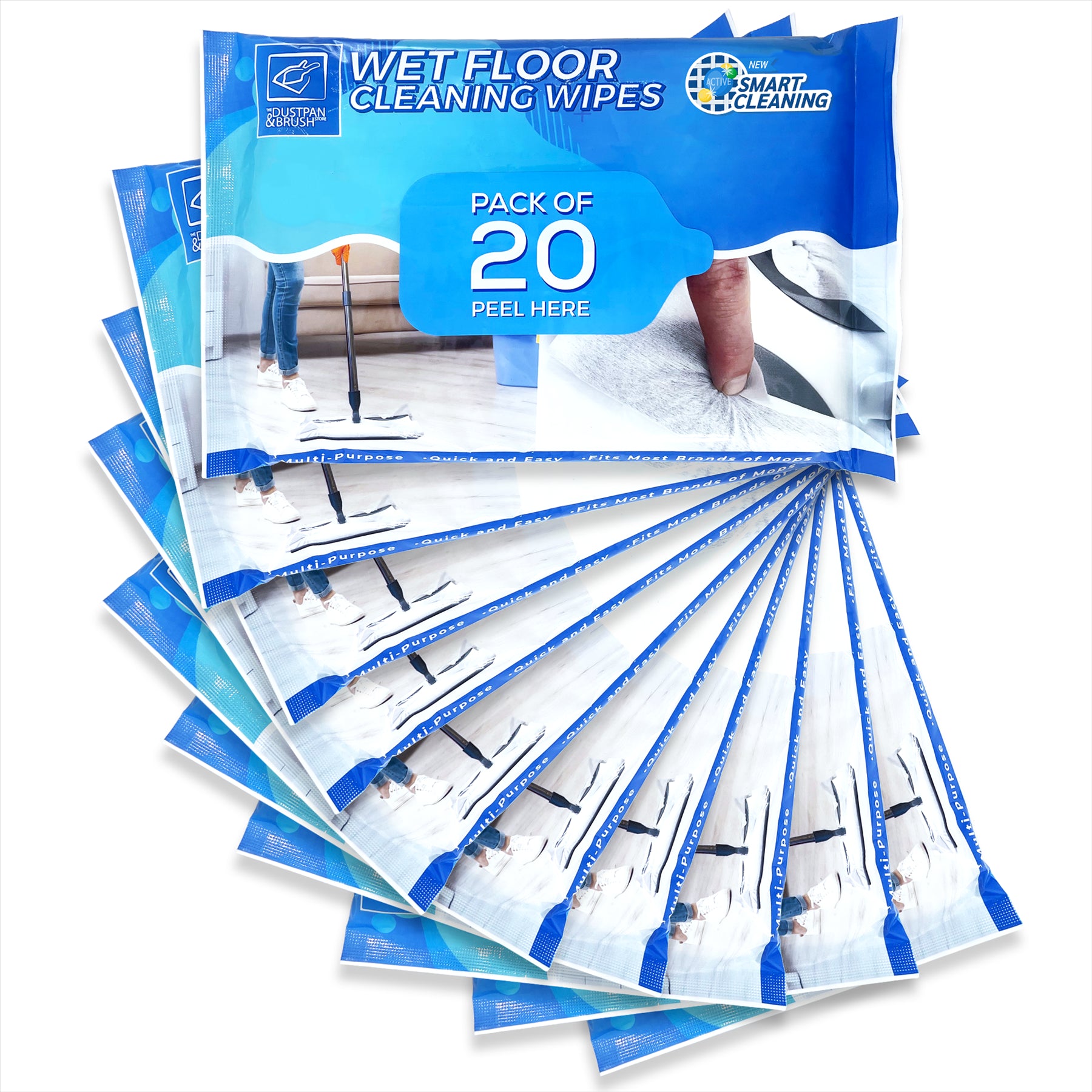 200 Wet Floor Cleaning Wipes - 10 Packs of 20