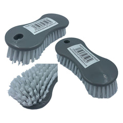 Dogbone Plastic Scrubbing Hand Brush with Stiff Bristles - Pack of 3