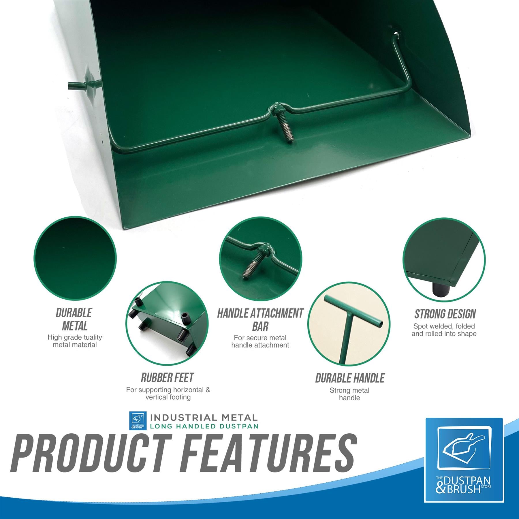 Long Handled Metal Dustpan - product features