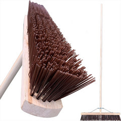 24" Newman and Cole Stiff PVC Broom Head with 4ft6 Handle and Metal Stay