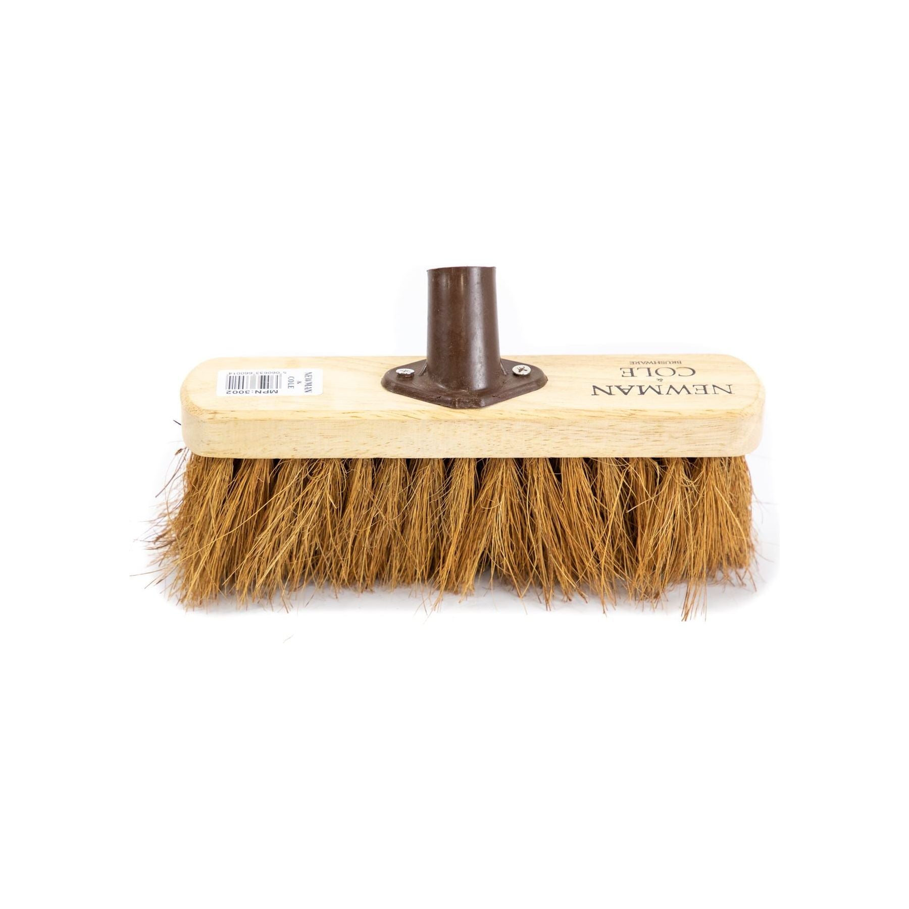 Newman and Cole 10" Natural Coco Broom Head with Plastic Socket Supplied with Handle
