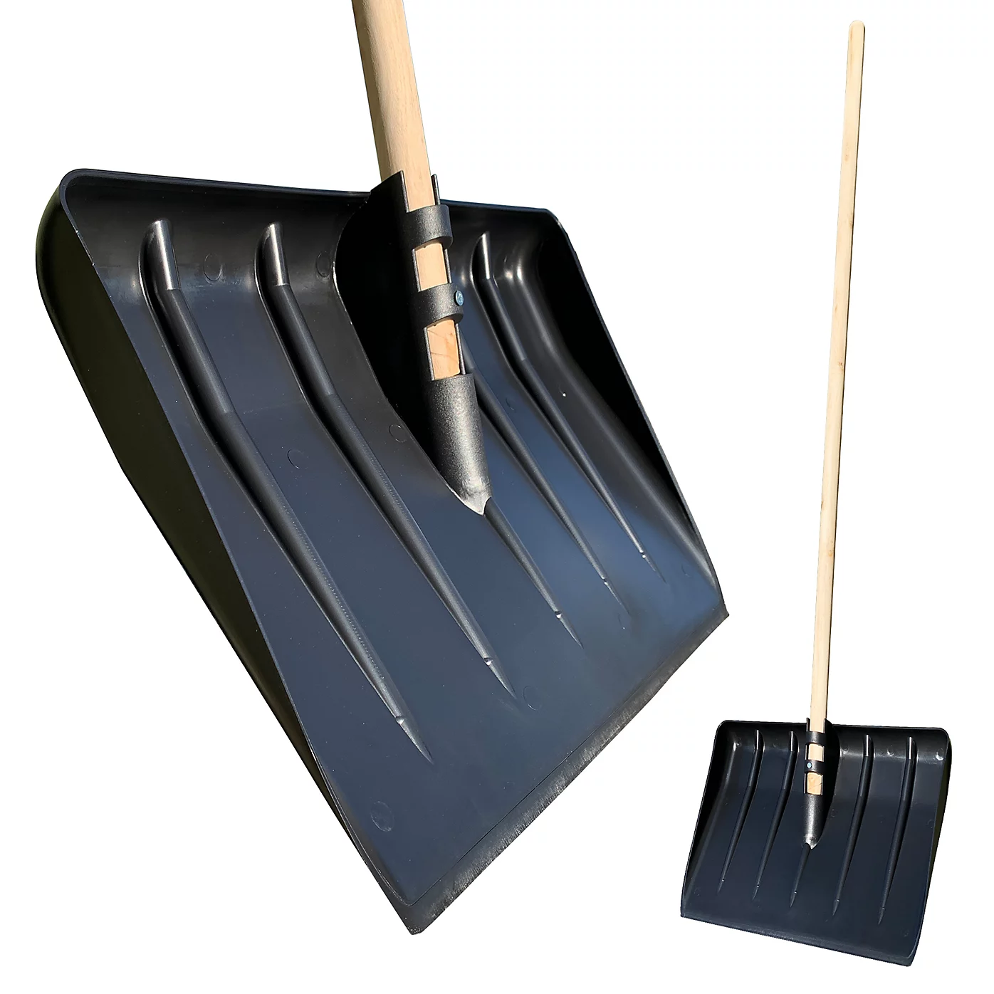 Plastic Snow Scoop Shovel with Wooden Handle – 44cm Snow Shovel - The Dustpan and Brush Store