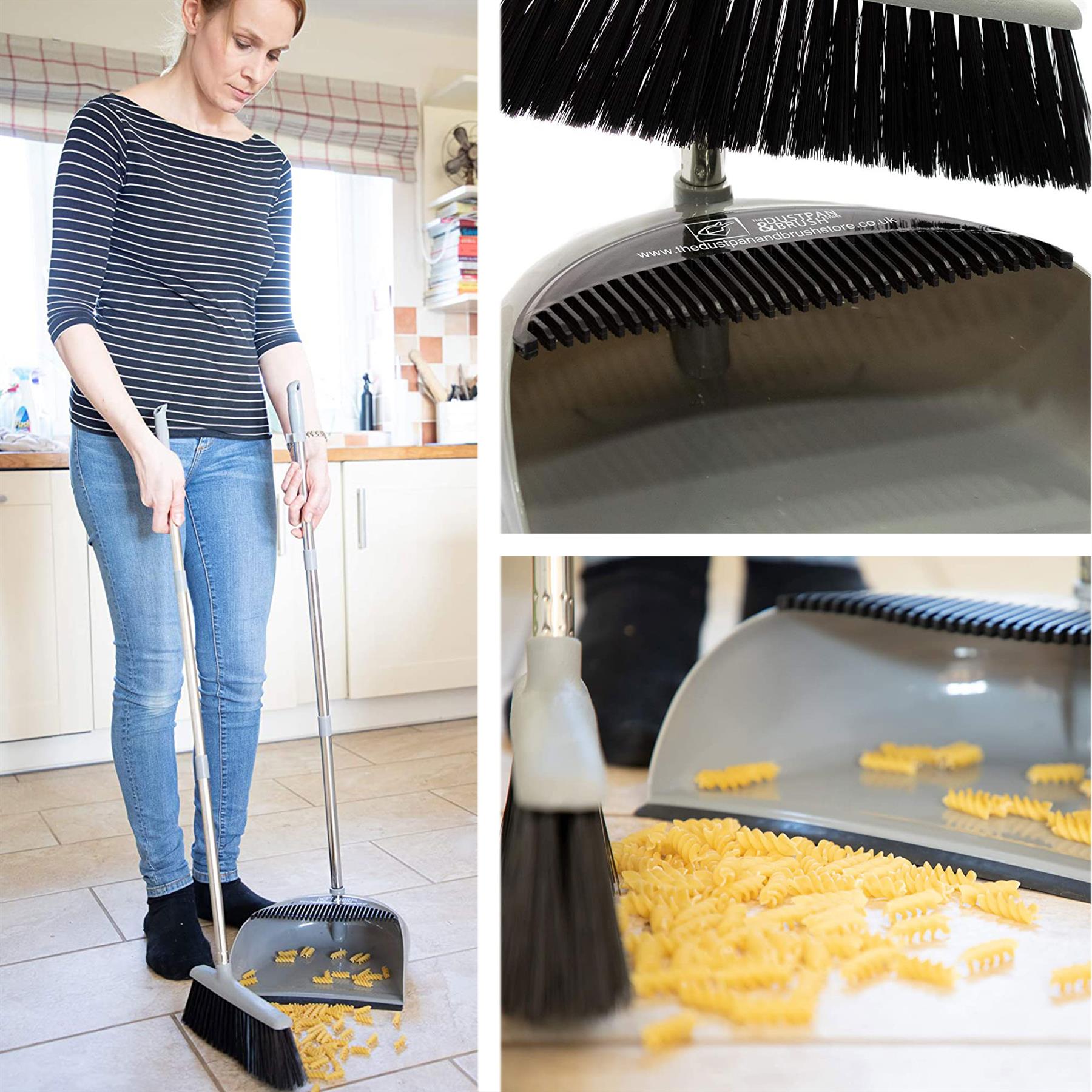 Long Handled Dustpan and Brush Set with Multi-Section Handle - The Dustpan and Brush Store