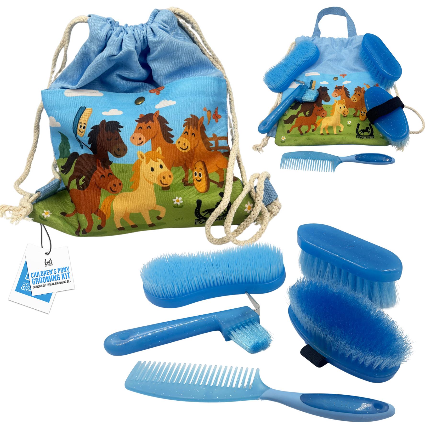 Equi-Neat Childrens Horse Grooming Kit Blue