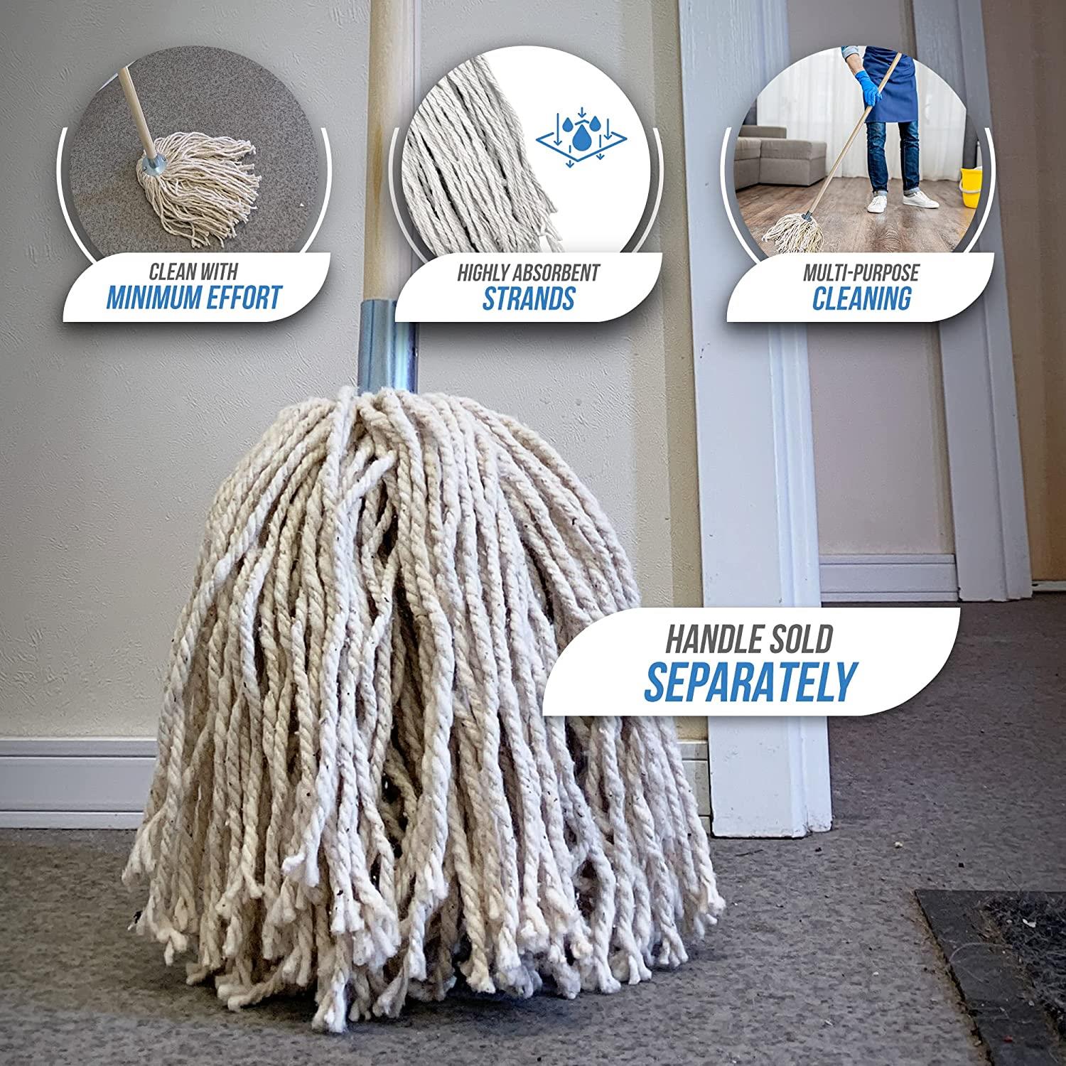 Cotton Mop with Galvanised Socket Fitting - 12 PY - Pack of 5