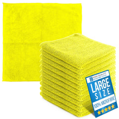 Yellow Microfibre Cleaning Cloths Pack of 10 | 40cm x 40cm