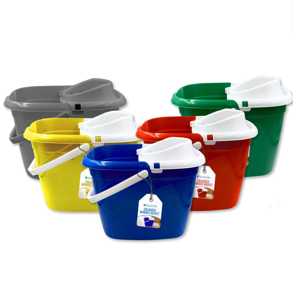 12L Mop Bucket with Wringer - Blue Green Red Yellow Grey