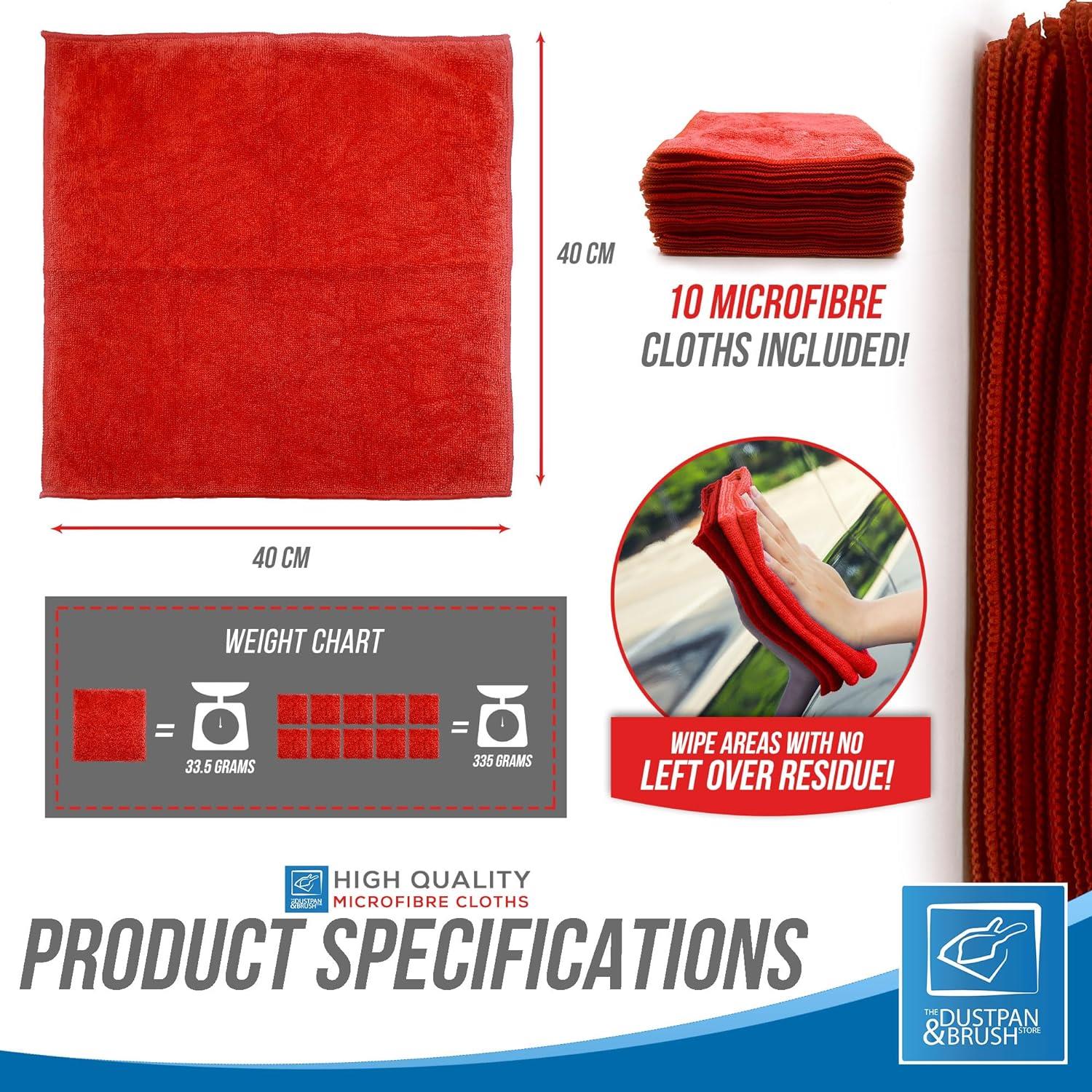 Red Microfibre Cloths - Pack of 10