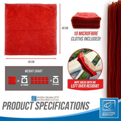 Red Microfibre Cloths - Pack of 10