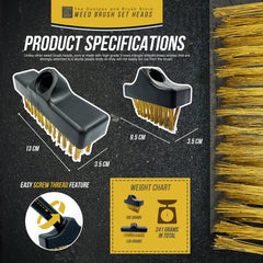 Replacement Brush Heads - Black Weed Wire Brush & Decking Head Set