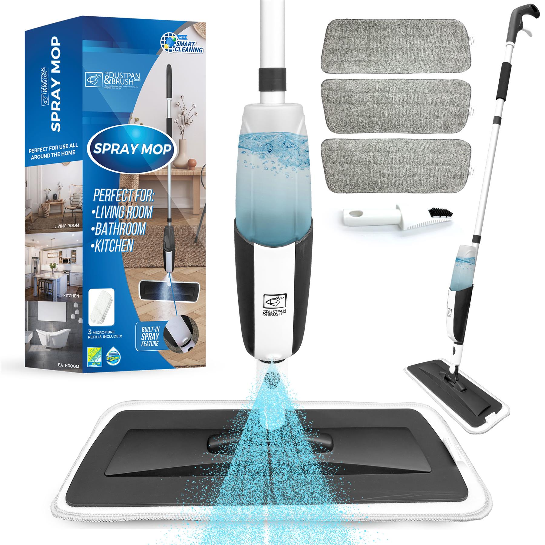 Spray Mop with 3 Microfibre Mop Heads