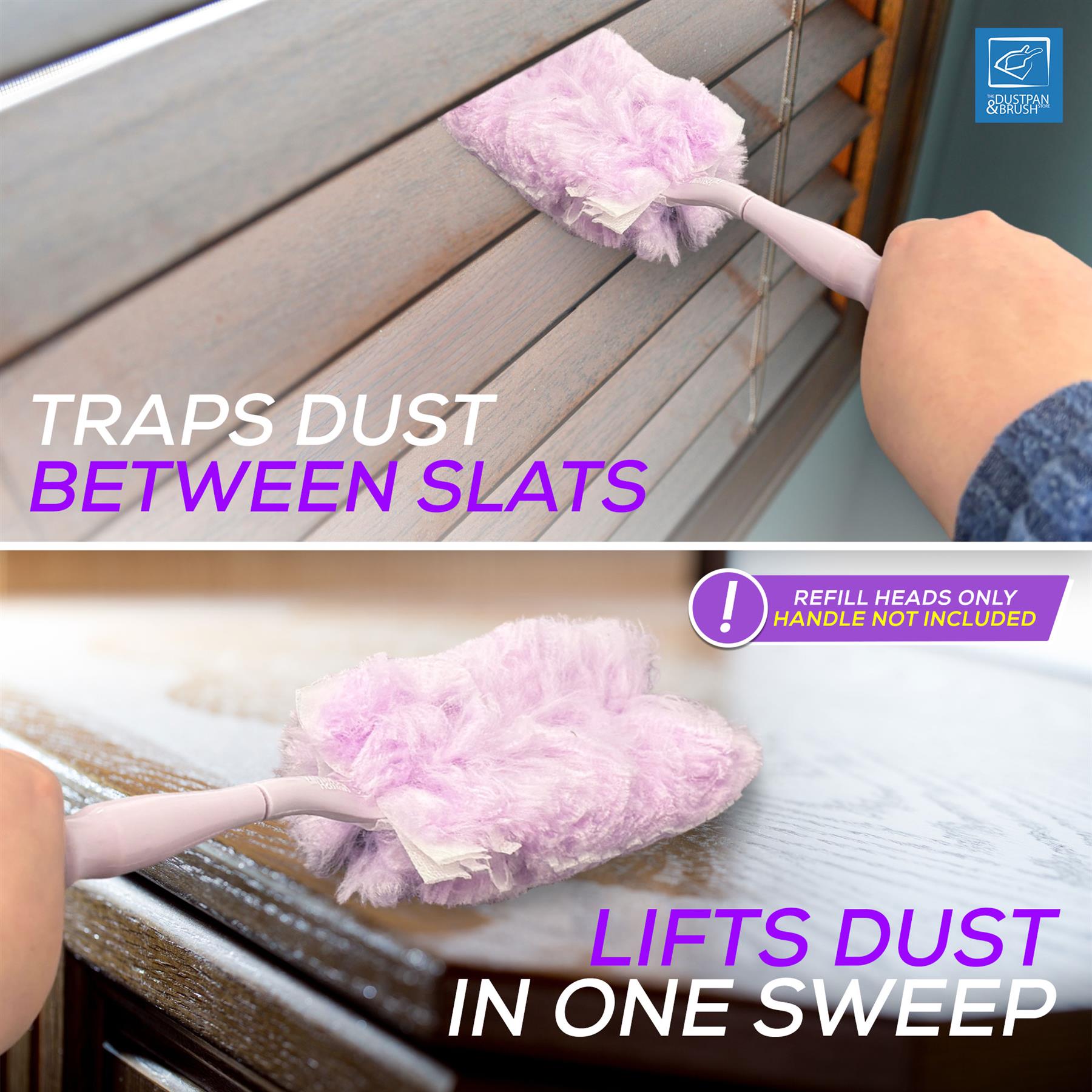 Lilac Fluffy Duster Refills Pack of 20 | Microfibre Heads