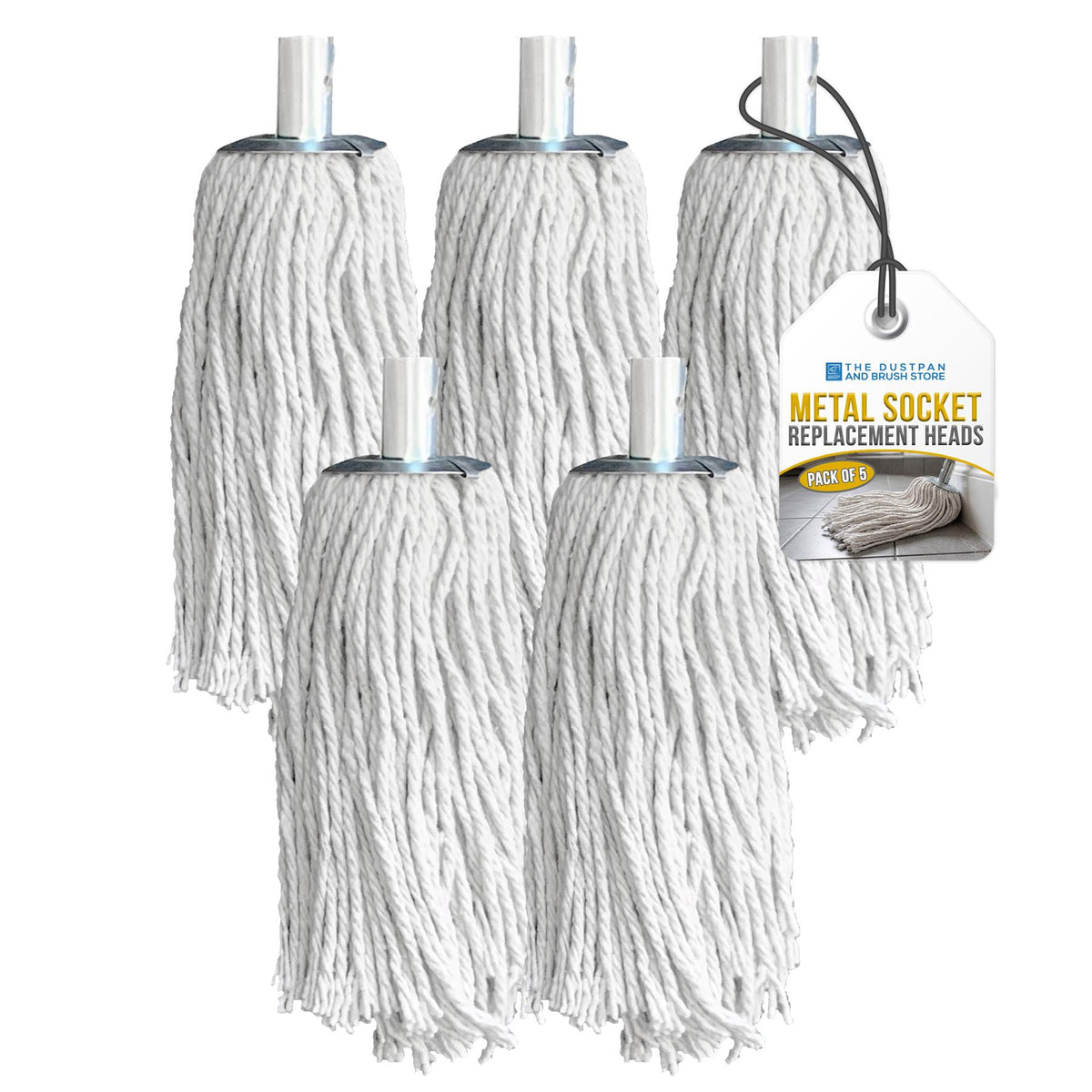 Cotton Mop with Galvanised Socket Fitting - 10 PY - Pack of 5