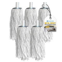 Cotton Mop with Galvanised Socket Fitting - 10 PY - Pack of 5