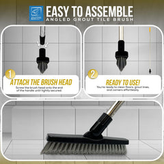 Colour Coded Yellow Handle and Angled Grout Brush Head