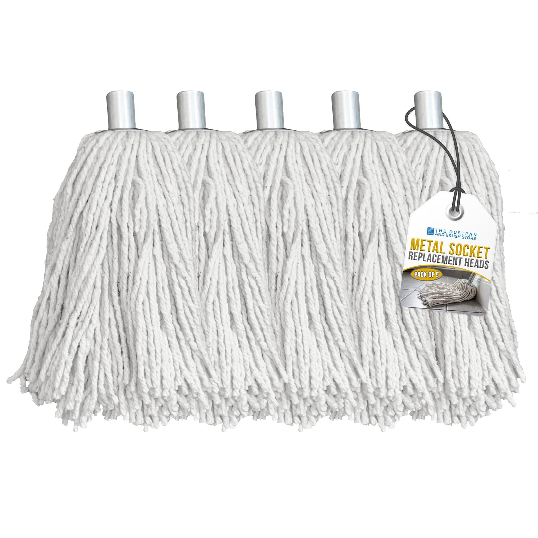 Cotton Mop with Galvanised Socket Fitting - 14 PY - Pack of 5