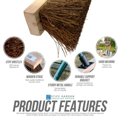 10" Bassine Broom with Screw Thread Bracket and Metal Handle