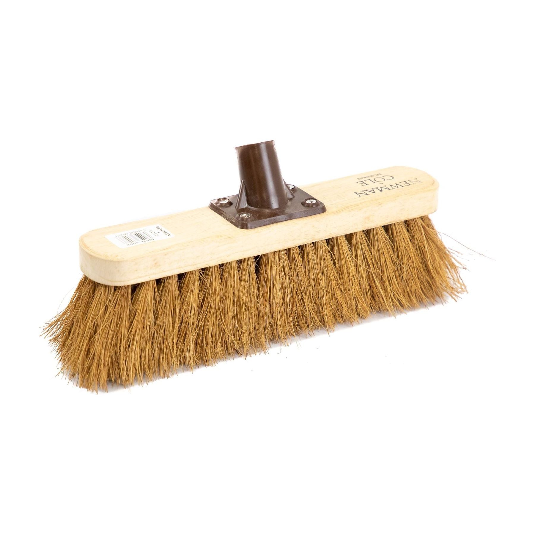 Newman and Cole 12" Natural Coco Broom Head with Plastic Socket Supplied with Handle