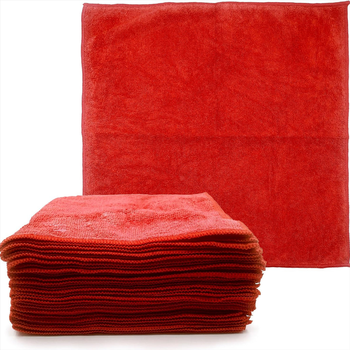 Red Microfibre Cloths - Pack of 10