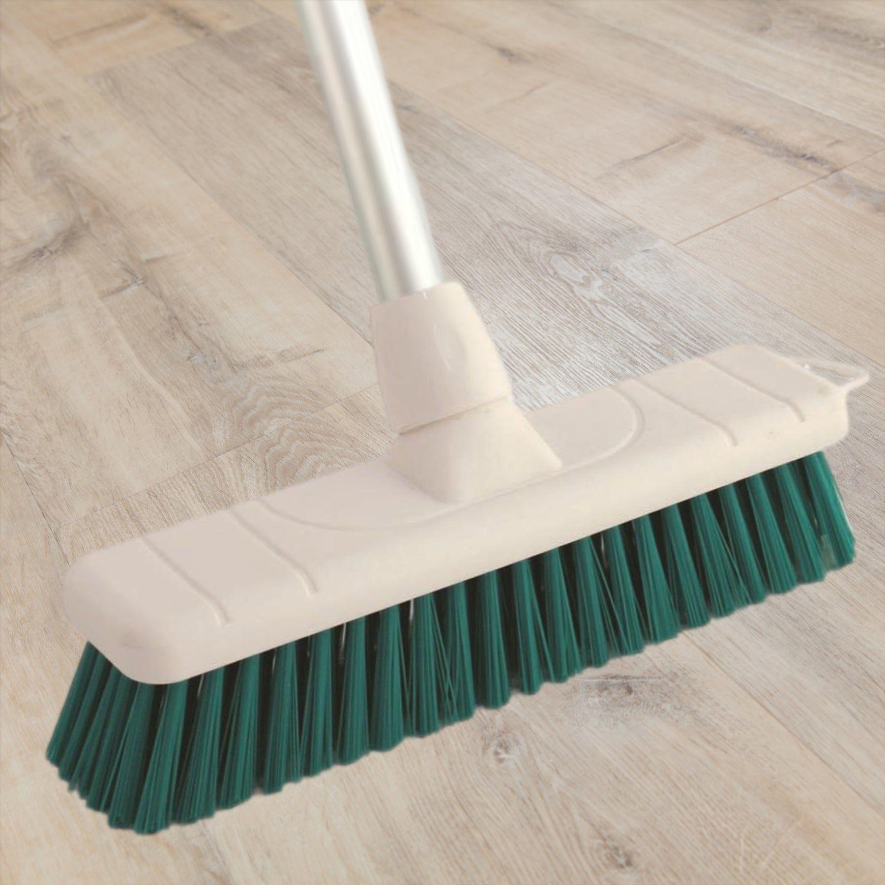 Green 12" 300mm Soft Colour Coded Food Hygiene Brush Sweeping Broom Head Only